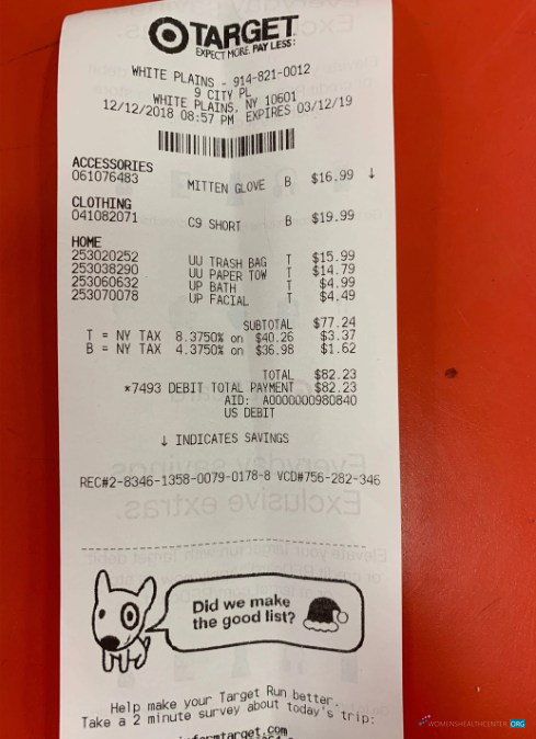 Download Target corporation payment receipt Photoshop template